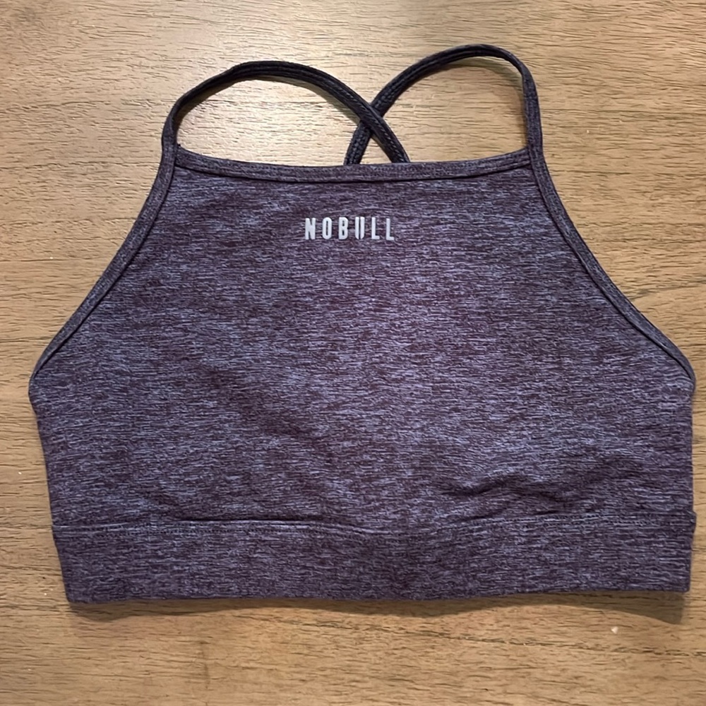 No Bull Matte High Neck Sports Bra Purple